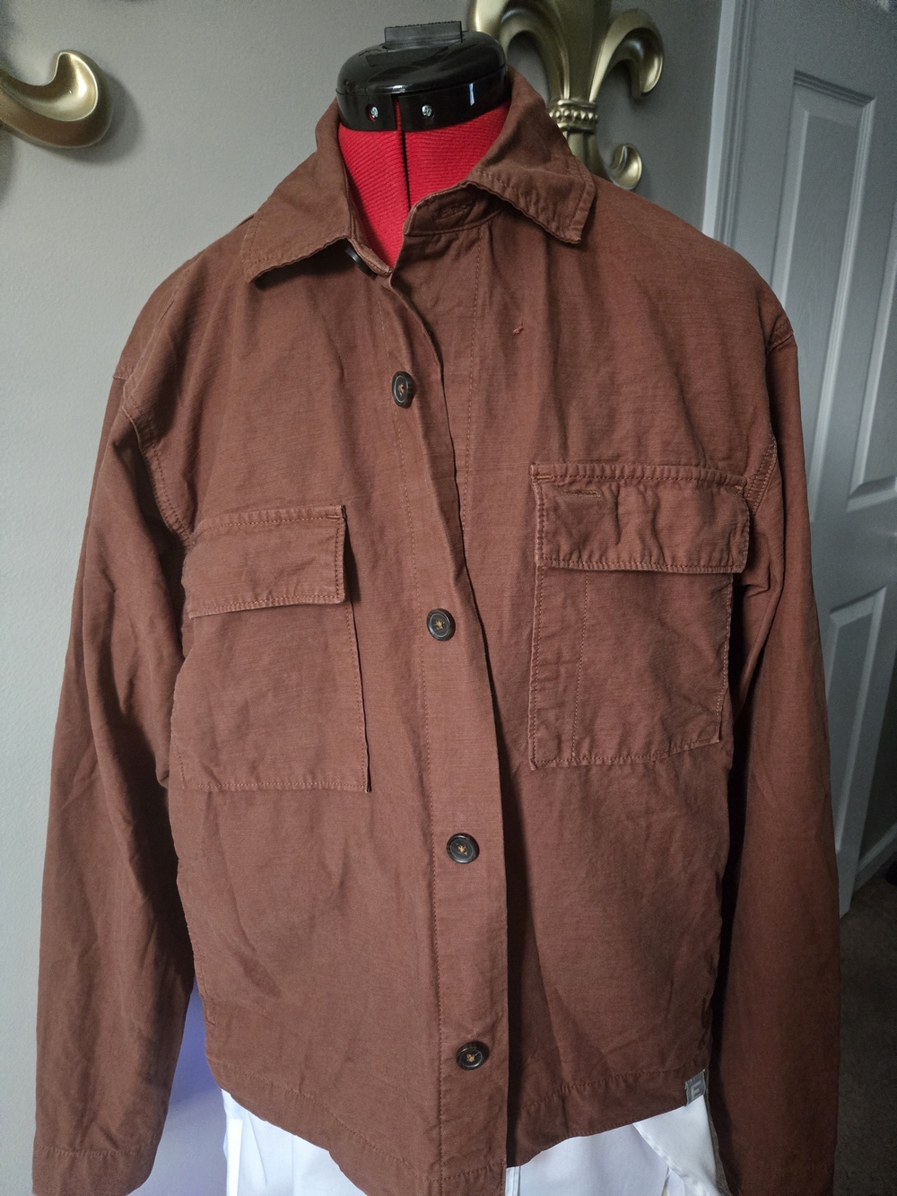 Everlane Men's Brown Button-Front Utility Jacket